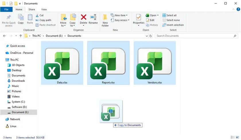 Drag and Drop to Duplicate an Excel File