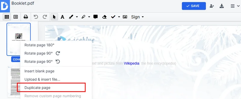 Copy Pages in PDF with Online Tools for Free