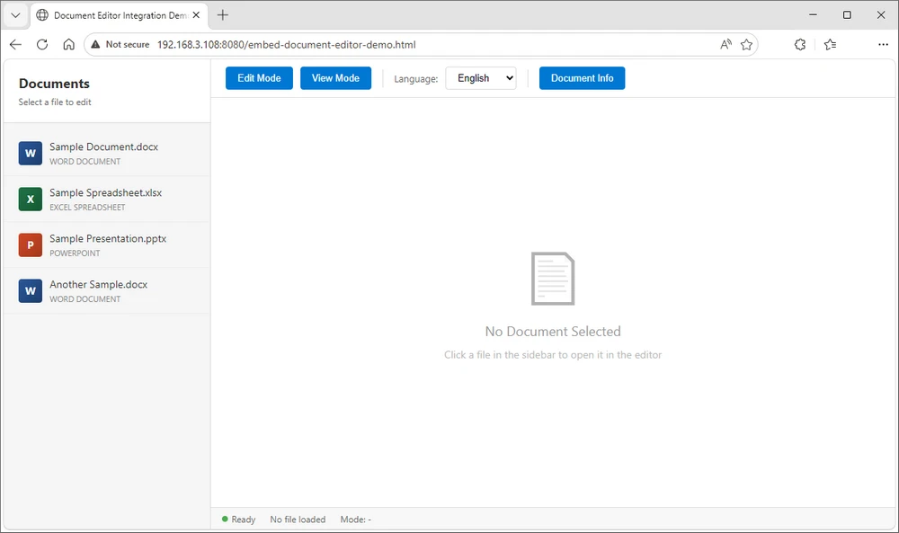 Document Management Interface