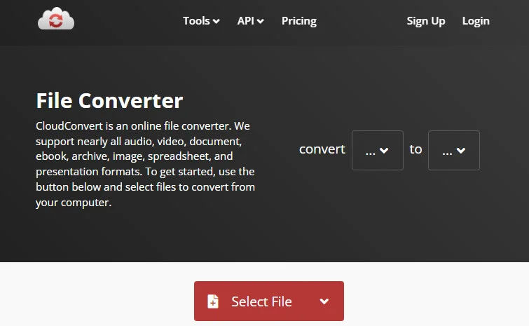 CloudConvert: Una caja de herramientas versátil para convertir EPUB a texto