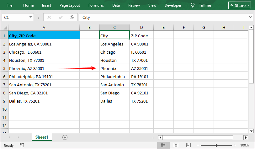 Split text into separate columns based on delimiter