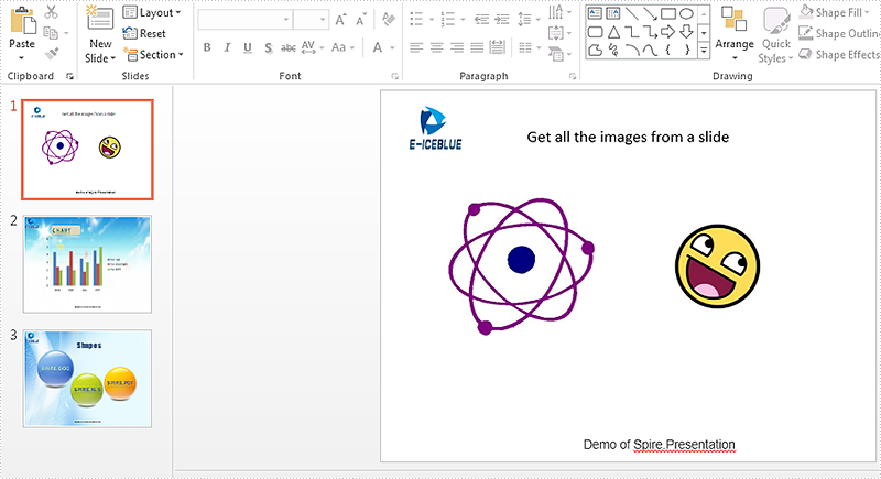 How to extract all images from a specific slide