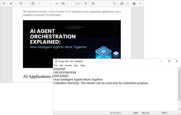 Extract text from images in PDF in C#