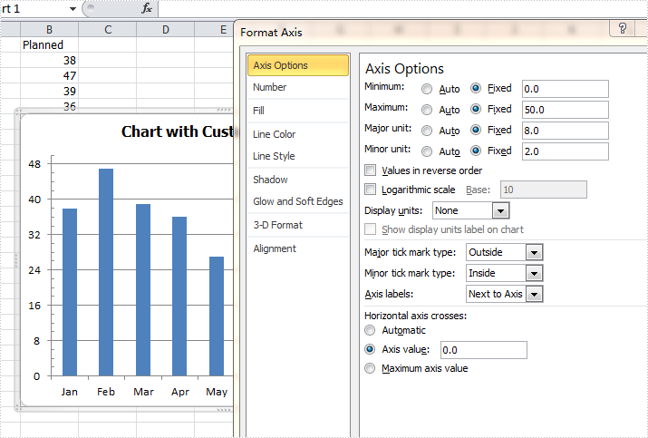 format chart excel axis to for axis chart C# in How format Excel