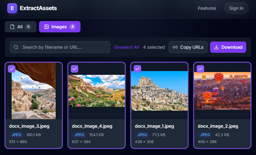 Extraire des images à l'aide d'un extracteur d'images Word en ligne gratuit