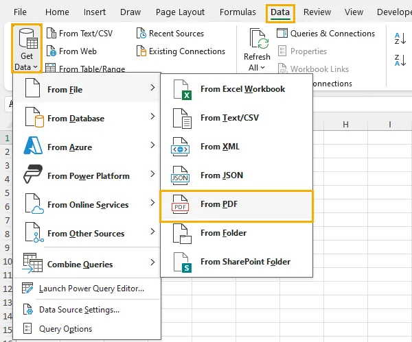 Get data from PDF