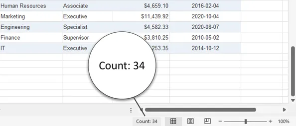 Get Row Count Using Excel Status Bar