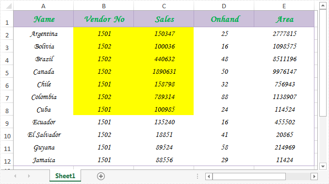 How to get the intersection of two ranges in Excel
