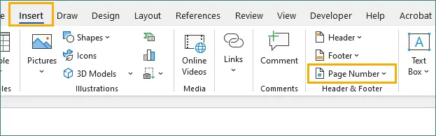 Insert Page Number
