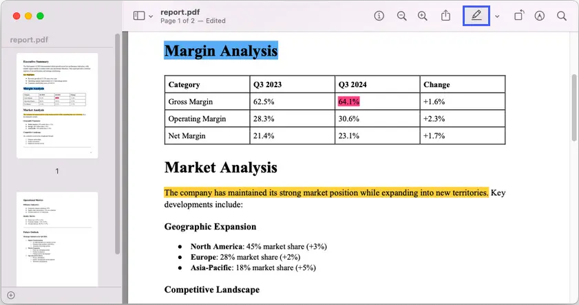 Evidenziare testo in PDF con Anteprima su Mac