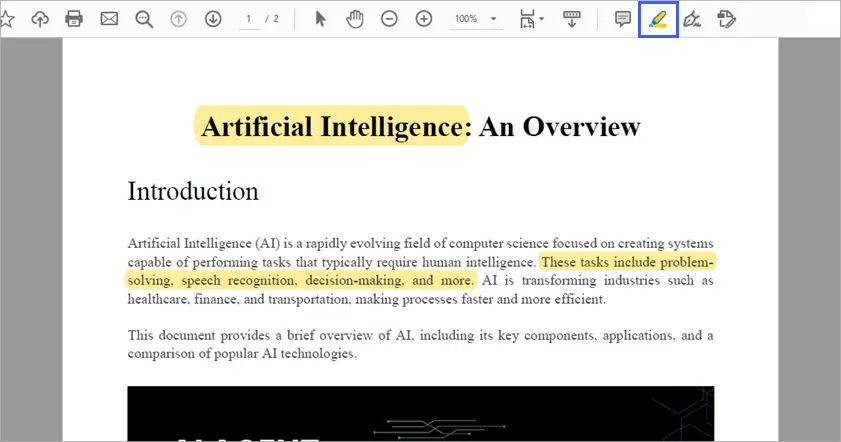 Evidenziare testo in PDF con Adobe Reader
