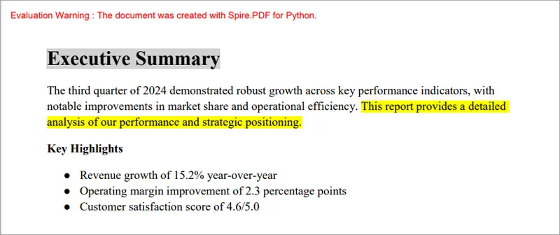 Evidenziare testo in PDF con Python