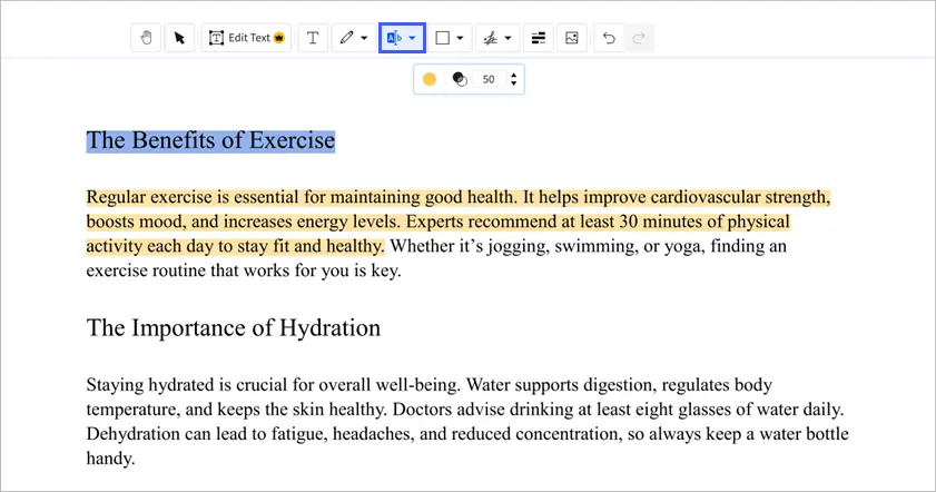 Evidenziare testo in PDF con Smallpdf