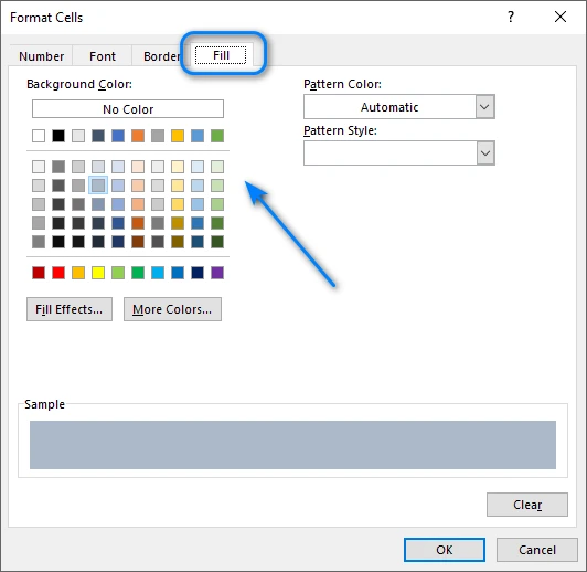 Choose a fill color for custom conditional formatting
