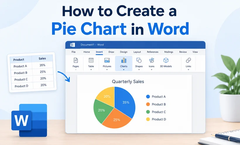 Step‑by‑step guide to create, edit and update a pie chart in Word.