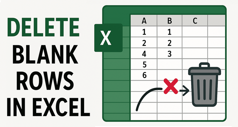 Fünf einfache Methoden zum Entfernen leerer oder leerer Zeilen in Excel.