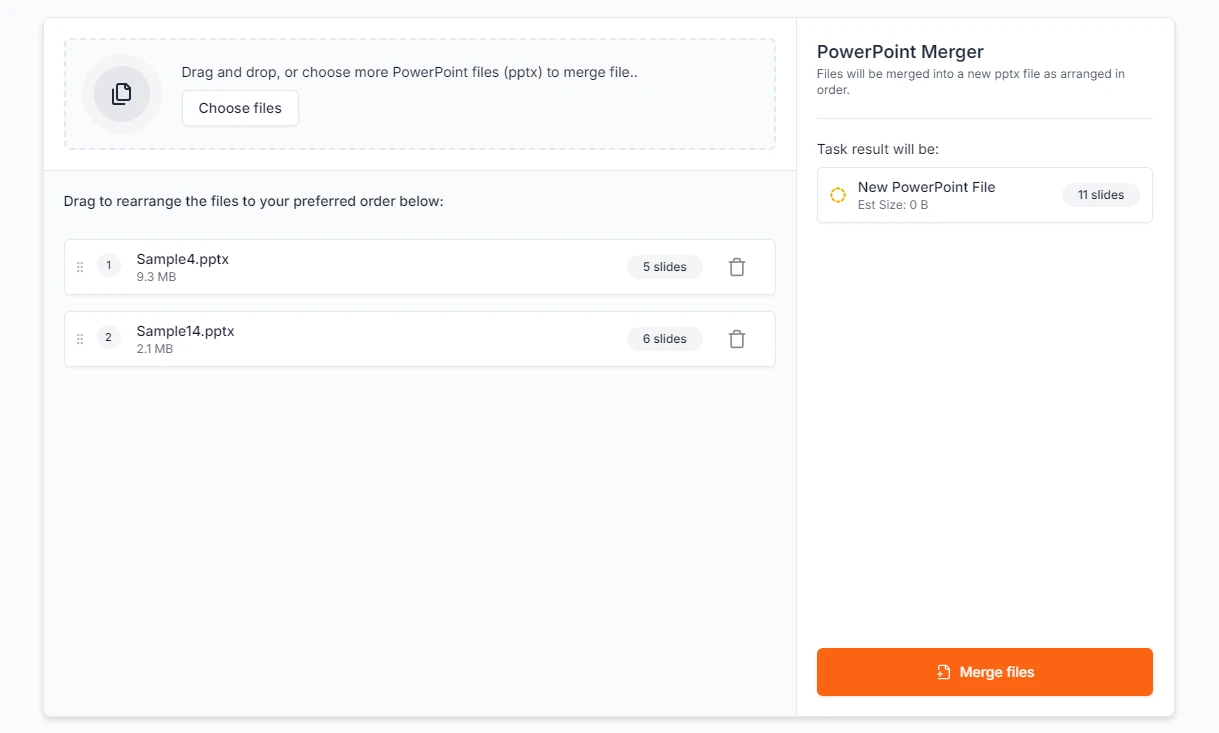 Merge PowerPoint files using Choladeck
