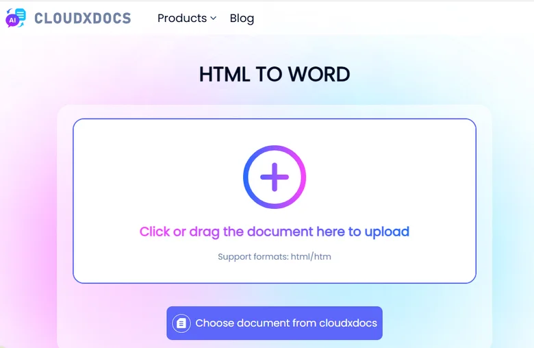 Top HTML to Word Documents Converter: CLOUDXDOCS