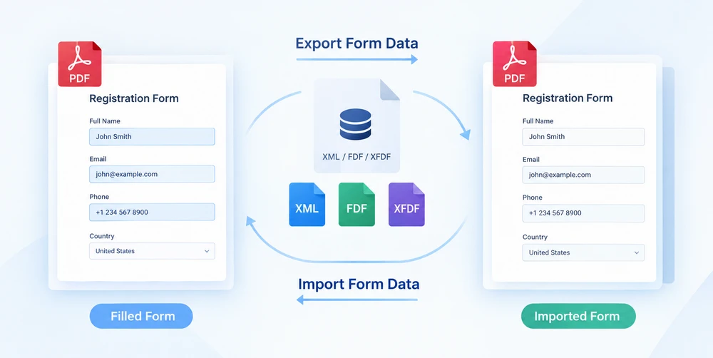 The exported XML form data file