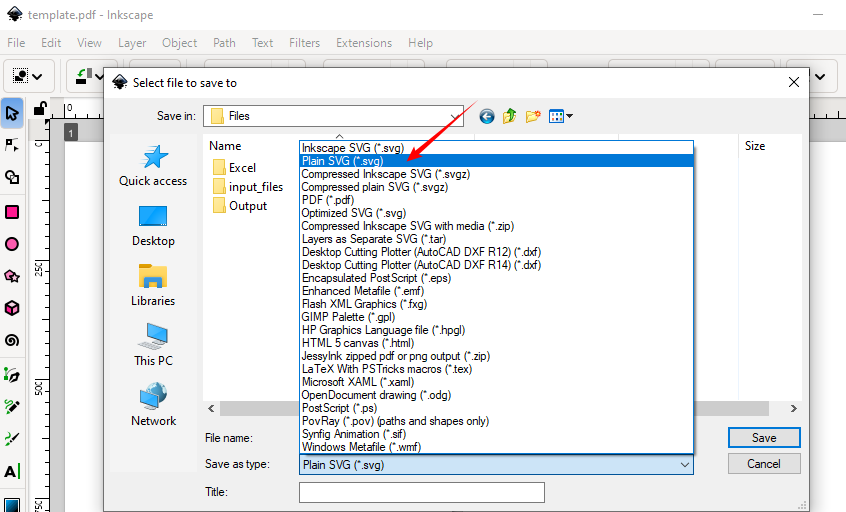 Salvar PDF como SVG usando a ferramenta gratuita Inkscape