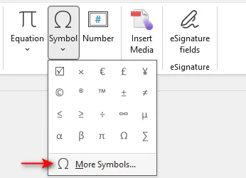 Insert Checkbox Symbol in Word