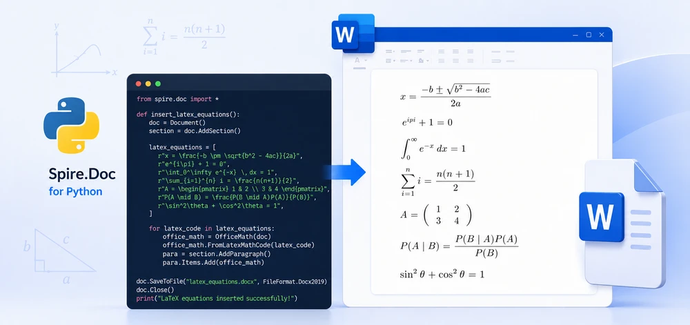 Tutorial on How to Insert Math Equations into Word in Python