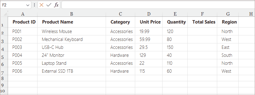 IInsert formulas using fill handle