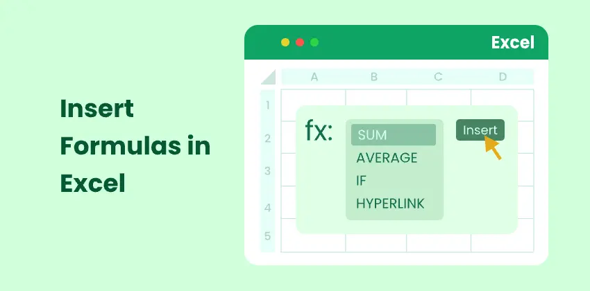 Insert formulas in Excel