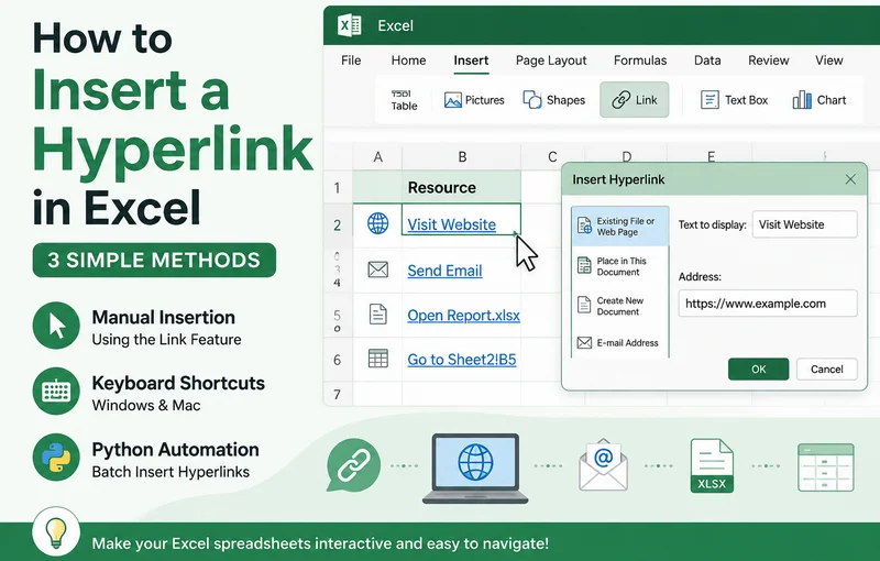 How to Insert a Hyperlink in Excel without Effort