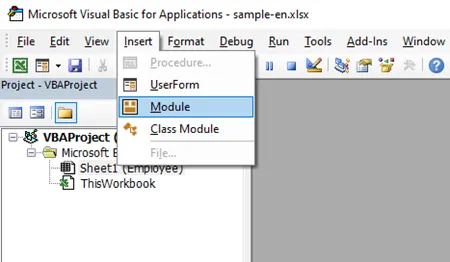 Insert module