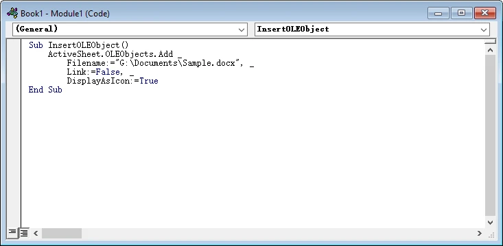 Visual Basic Code in Excel