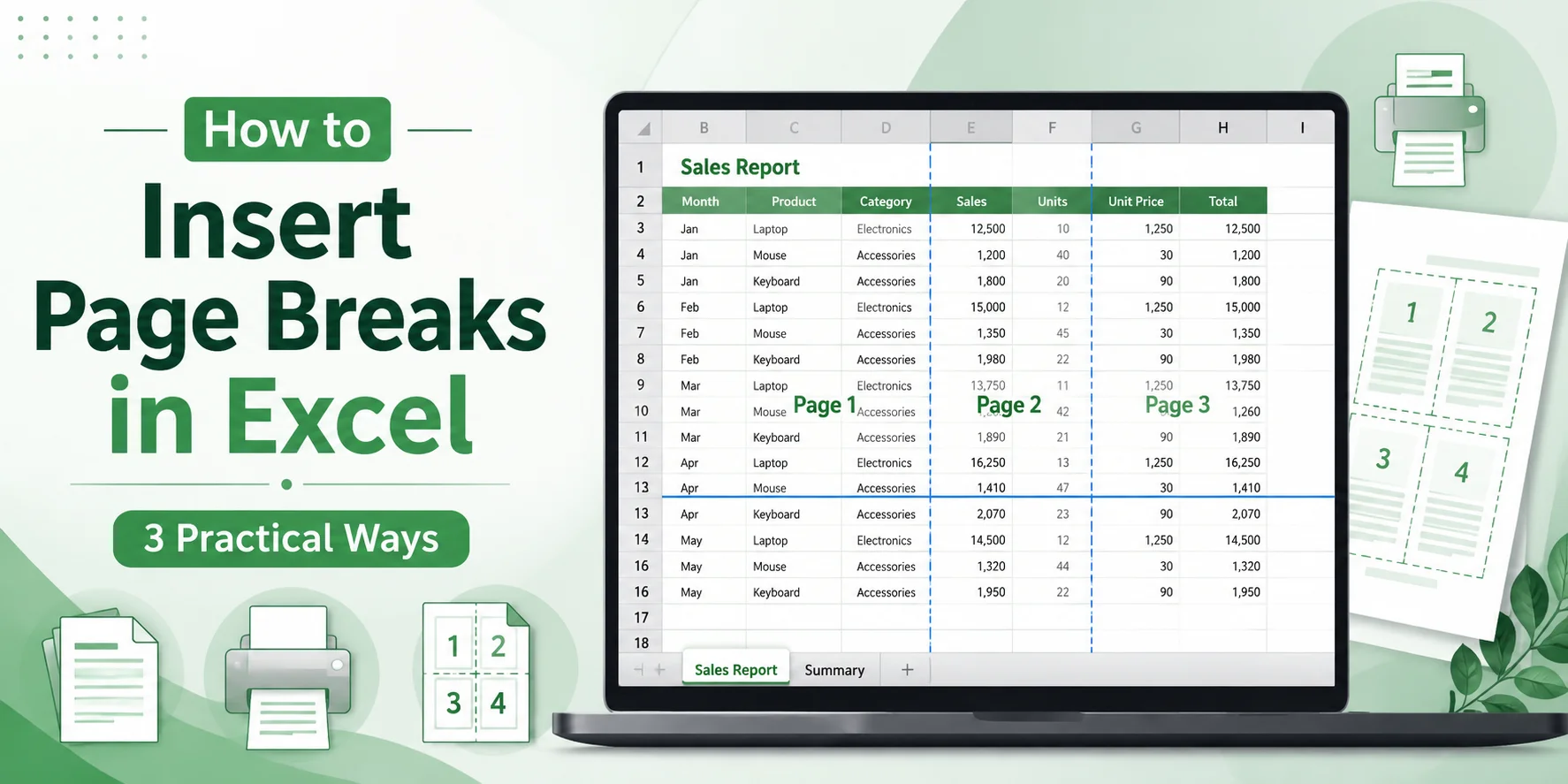 How to insert page breaks in Excel step-by-step guide