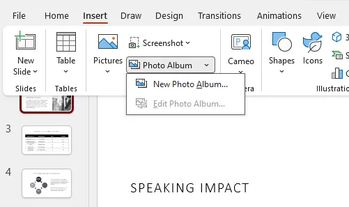 Insert Photo Album