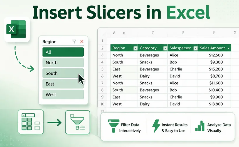 Explore como inserir segmentadores de dados para tabelas e tabelas dinâmicas do Excel