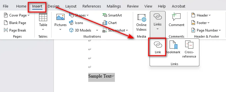 Insert a Video in a Word Document by Hyperlinks