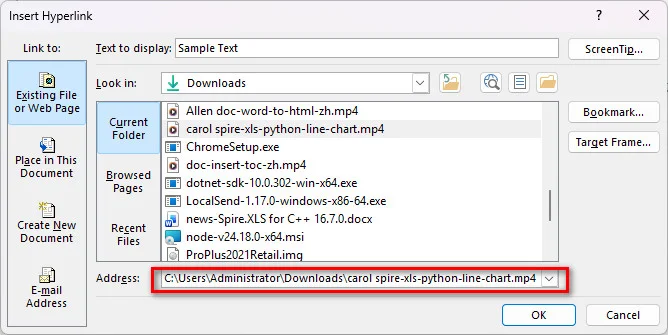 Select a Video from Local Files