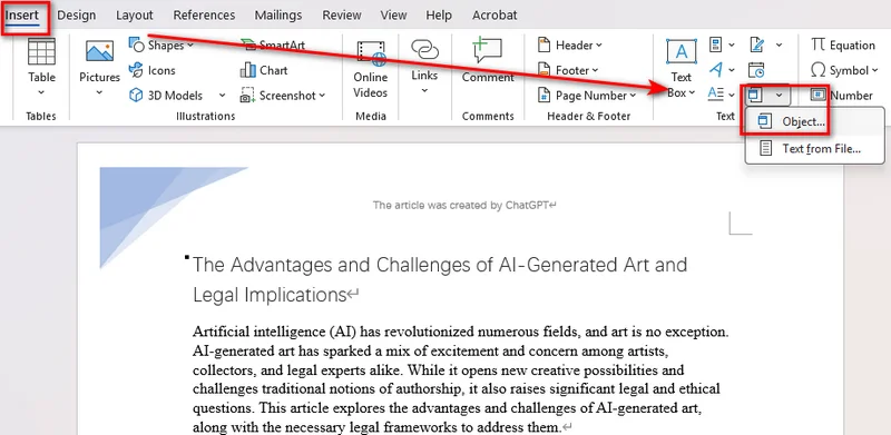 Embed a YouTube Video in Word as an Object