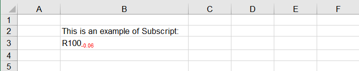 Inserting Subscript in Excel with New Text Using Java