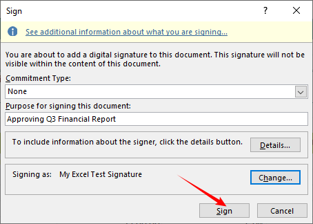 Диалоговое окно Excel
