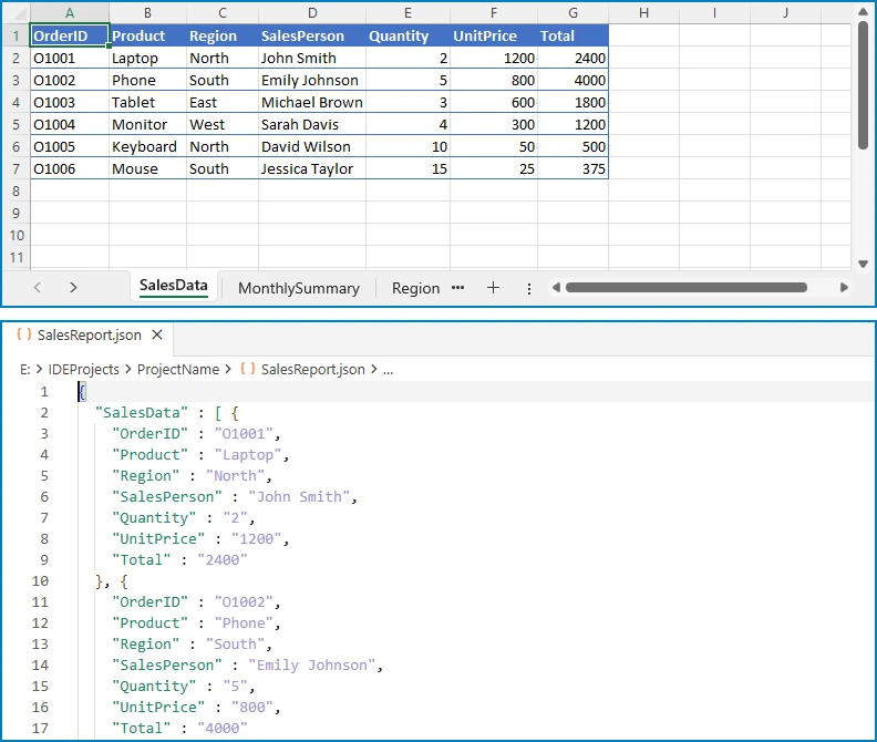 Convert Multiple Excel worksheets to JSON in Java