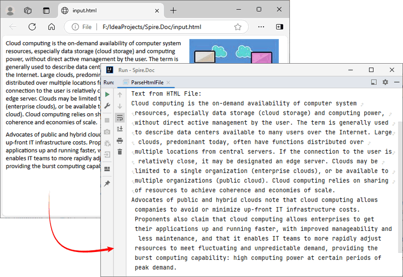 Read an HTML file using Java