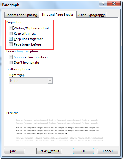 How to manage pagination on word document in C#