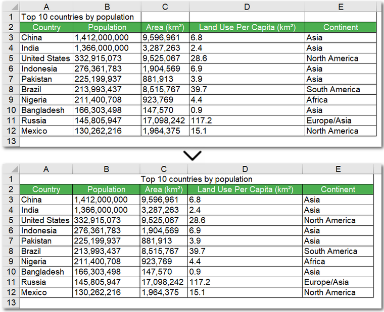 Merge the First Row in an Excel file using C#