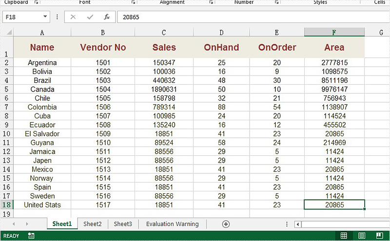 Create master sheet in excel