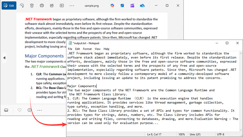 Extract or read text from a PNG image.
