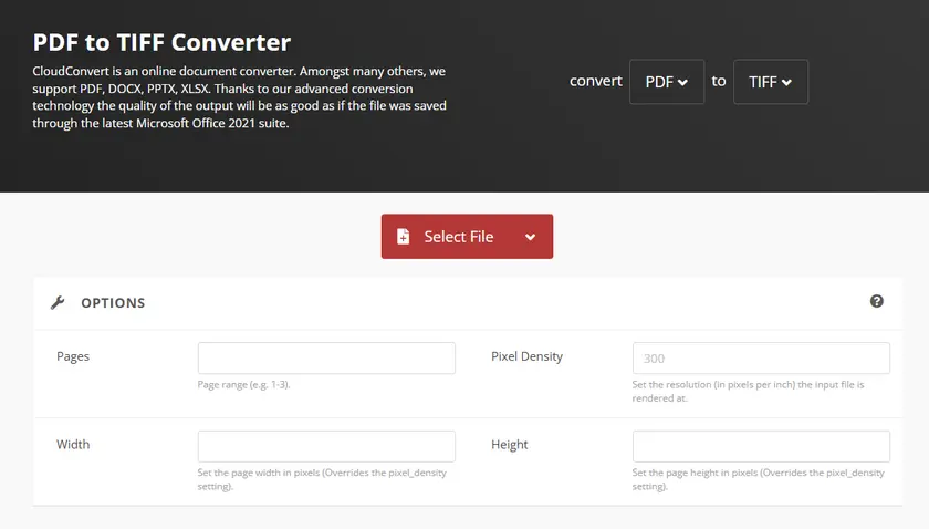 Online PDF to TIFF Converter