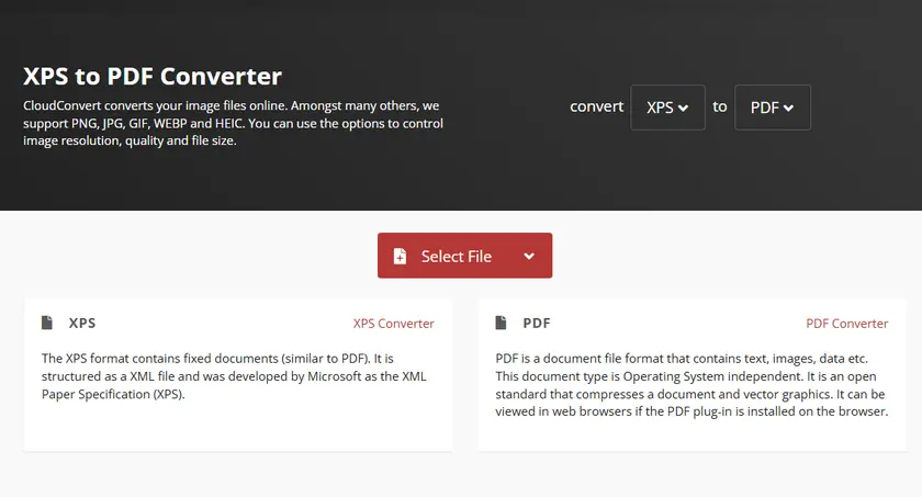 Online XPS to PDF Converter