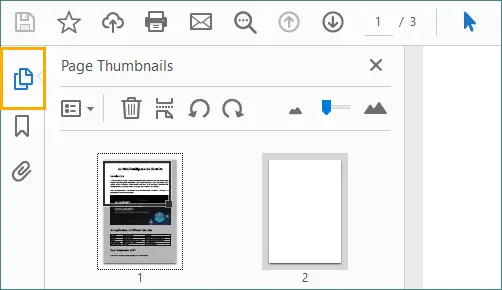 Open Page Thumbnails Panel