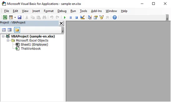 Open VBA editor