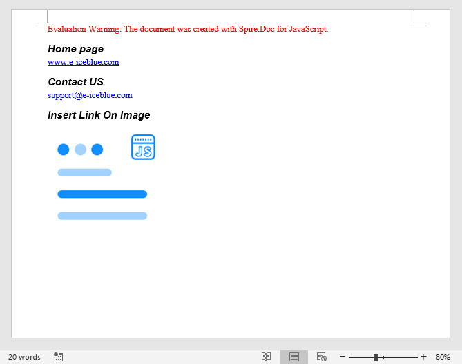 Insert hyperlinks in Word document